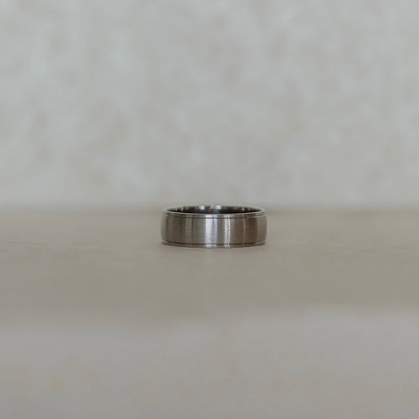 Titanium Low Dome Mens Ring