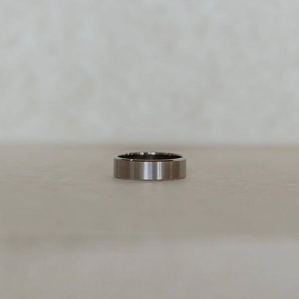 Titanium Beveled Edge Mens Ring