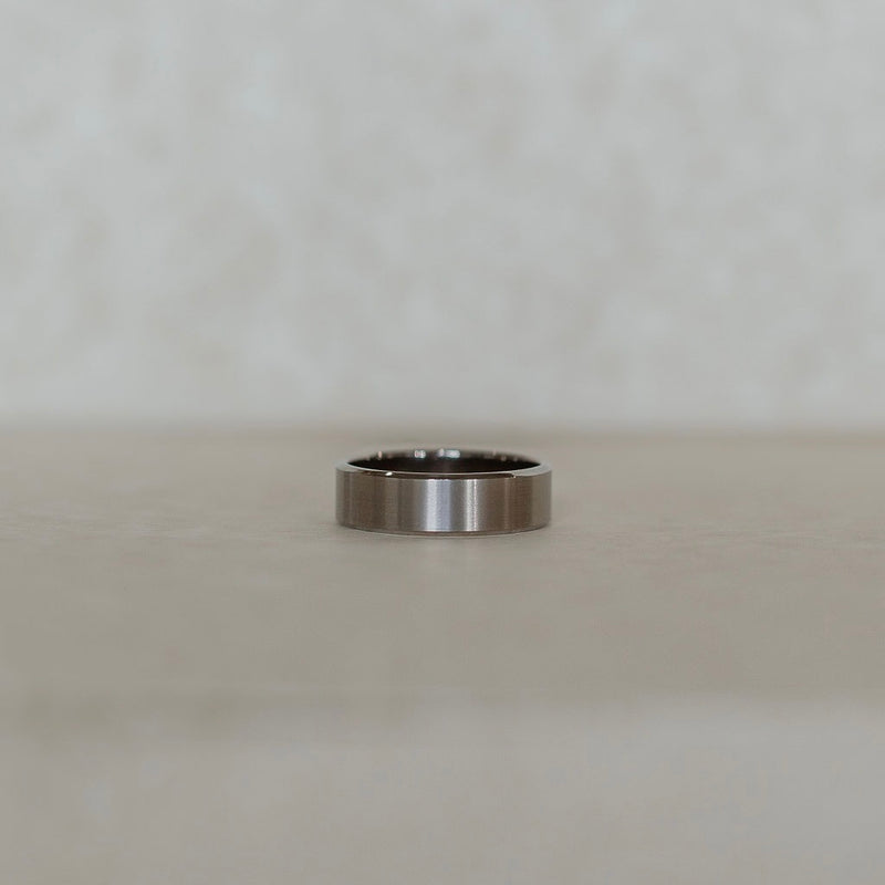 Titanium Beveled Edge Mens Ring