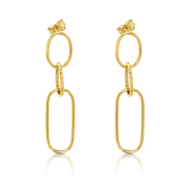 Linked Oval Drop Earrings