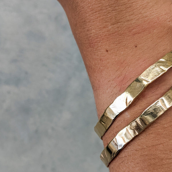 Hammered gold cuff shop bracelet