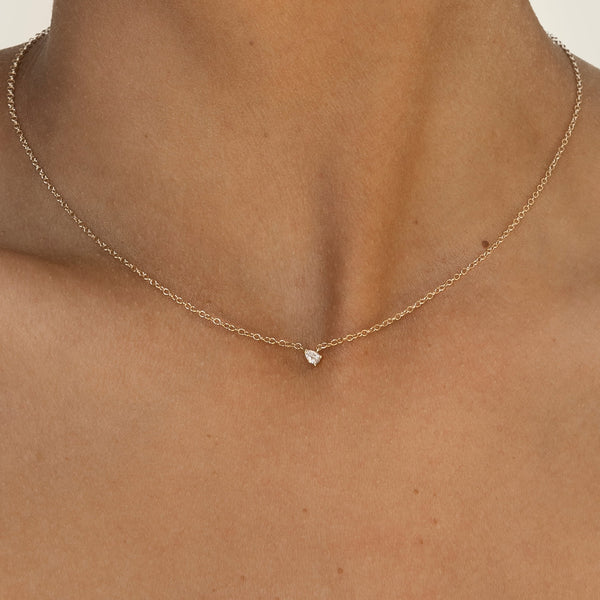 Pear Cut Diamond Necklace