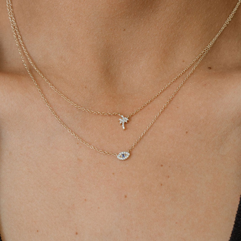 Summer Palm Diamond Necklace