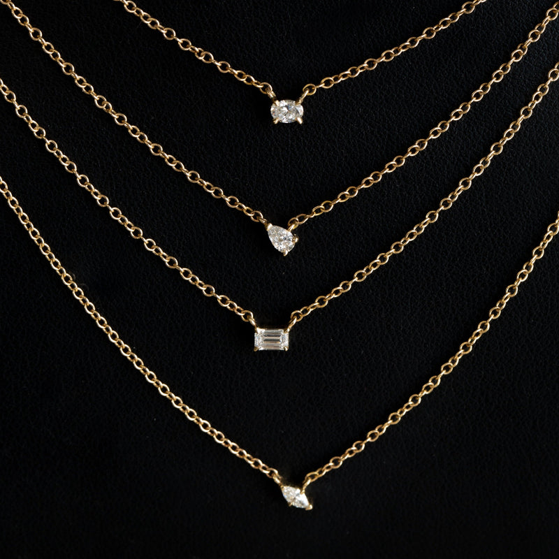 Pear Cut Diamond Necklace